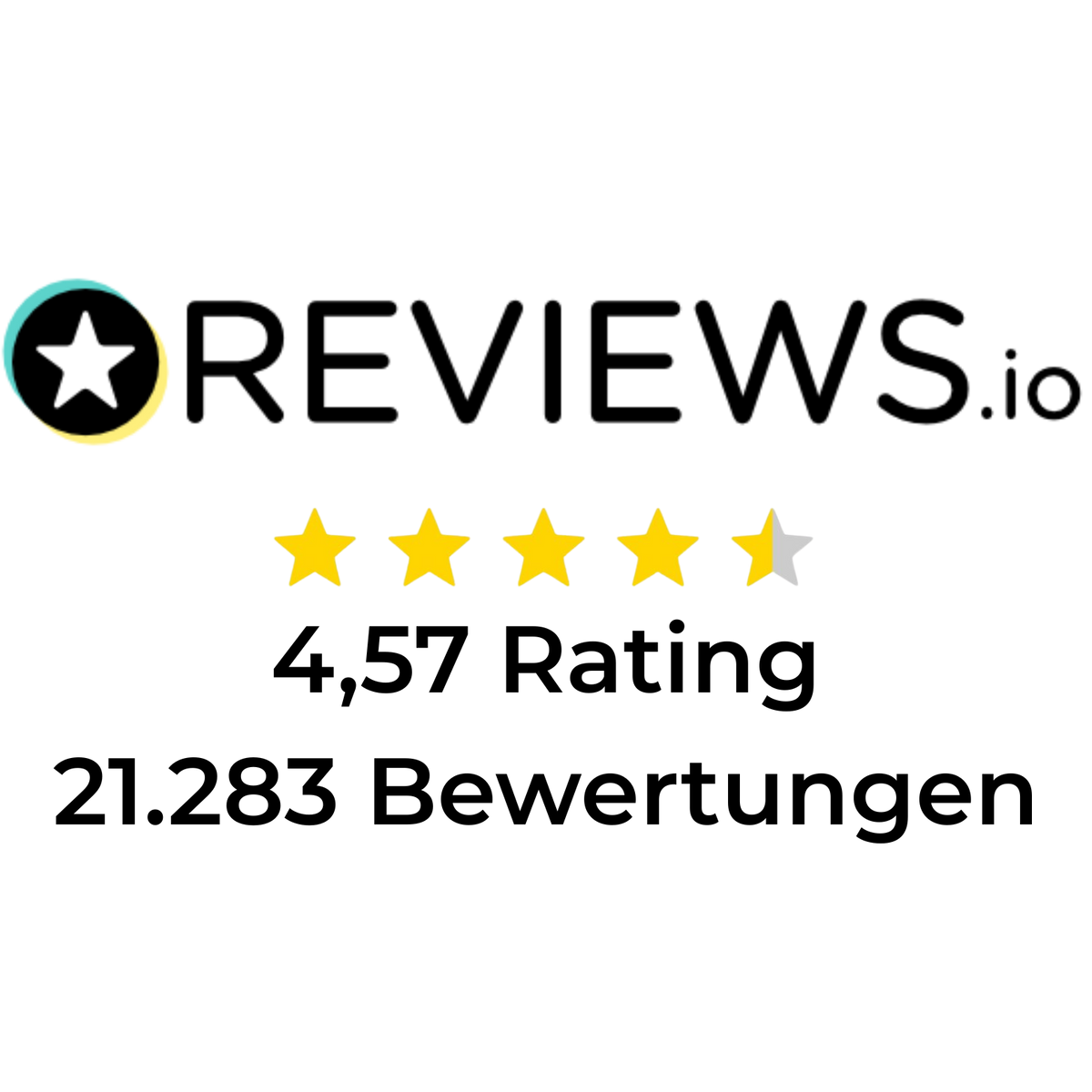 Fünf gelbe Sterne und ein grauer Stern, die eine Bewertung symbolisieren. Neben den Sternen ein farbiger Kreis.