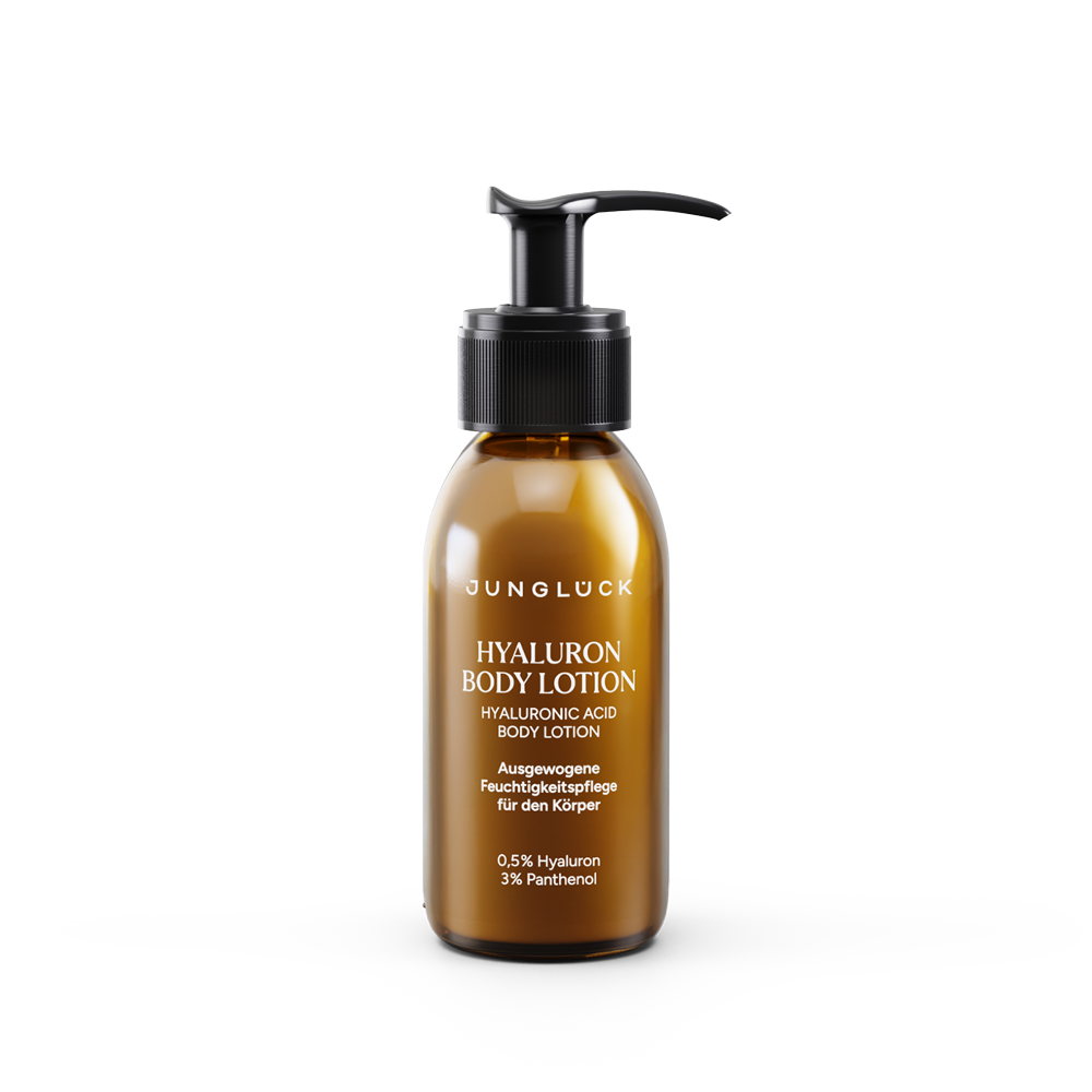 Hyaluron Body Lotion Miniatur in Braunglasflasche